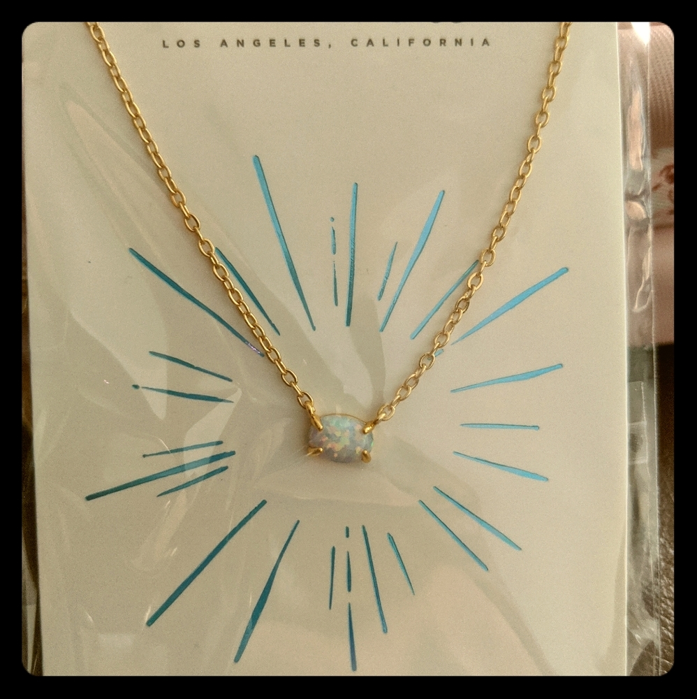 Ettika gold plated and real opal necklace